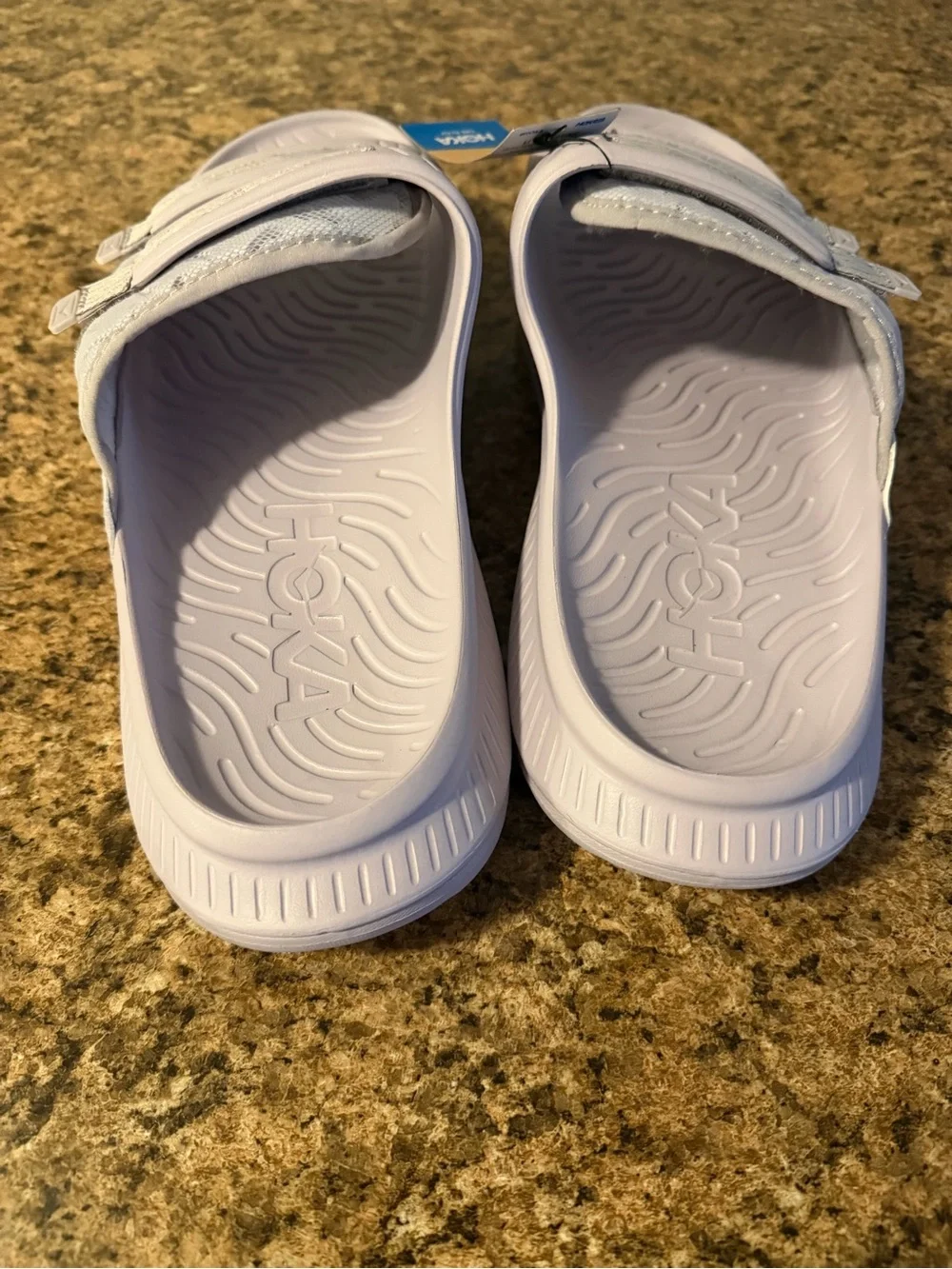 Hoka One One Ora Luxe Mens Size 12 Adjustable Marble Slides!!